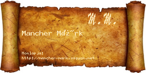 Mancher Márk névjegykártya